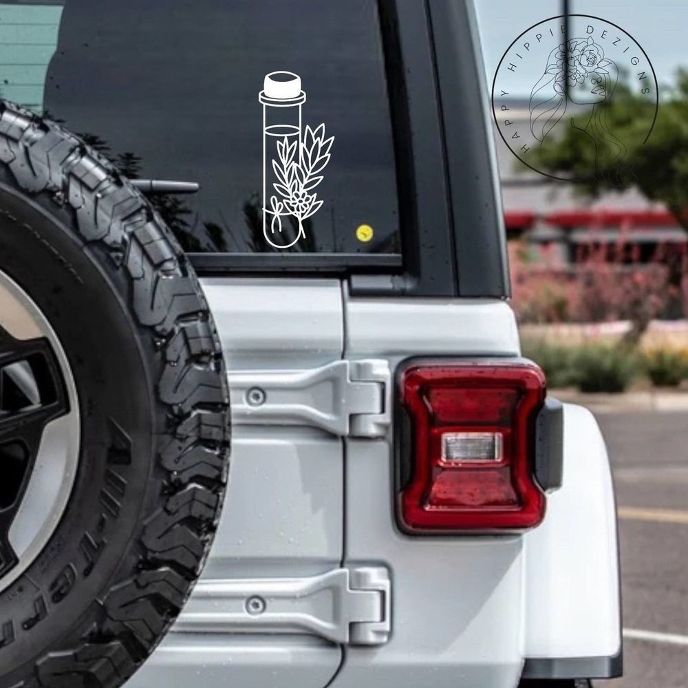 Floral Beaker Car Decal